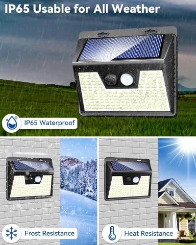 Peasur Solar Outdoor Lights [15 Pack/140LED], Motion Sensor Outdoor Light Ultra-Bright, Solar Powered Security Lights 3 Working Modes, Waterproof for Outside Garden Yard (500LM)