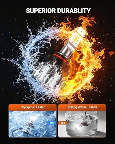 SEALIGHT 9012 LED Bulbs, 70000LM 6500K Cool White Bulbs, IP68 Waterproof, 9012 Bulbs with 15000RPM Cooling Fan, 70,000HRS+ Lifespan, 1:1 Size Plug N Play, Pack of 2