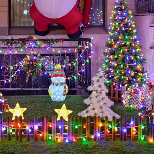 JMEXSUSS Multicolor 100 LED Globe Christmas Lights Indoor Plug in