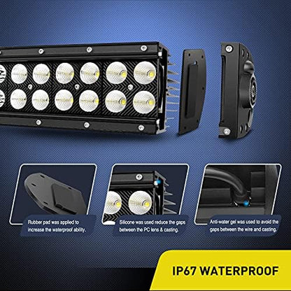 Nilight - 71013C-A 32" 180W Spot Flood Combo High Power LED Driving Lamp LED Light Bar Off Road Fog Driving Work Lights for SUV Boat Jeep Lamp,2 Years Warranty