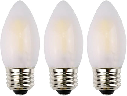 C35 LED Candelabra Bulb, 6W Dimmable, E26 Standard Base, 600LM 60W Incandescent Equivalent, 2700K Soft Warm White Light, Frosted Glass Housing, Torpedo Tip, 3-Pack
