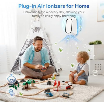 Limpin Plug in Air Purifier for Home, Negative Ion Air Ionizer for Bedroom, Bathroom & Office, Compact Air Cleaner for Small Spaces, Quiet Plug in Air Ionizers for Pets, Smoke, Kitchen & Apartment