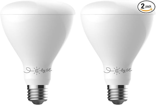 C by GE C-Life Smart LED Tintable White Indoor Floodlight Light Bulbs, 2-Pack, Works with Alexa