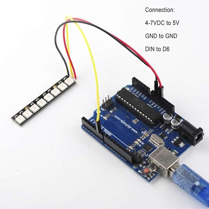8 Bits WS2812 RGB LED Stick 8 X WS2812B 5050 Full Color RGB LED Module Built-in Drivers for Arduino Raspberry Pi ESP32 Shopping Mall Home Decoration Lighting Pack of 5pcs