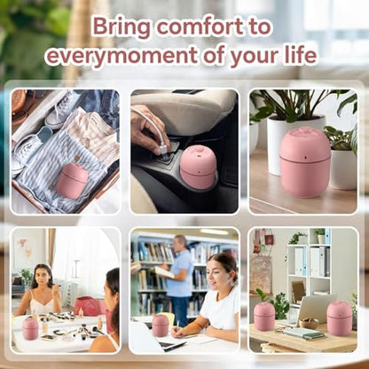 Hortsun 6 Pcs Mini Humidifiers, 220ml Humidifier for Plant,Pink