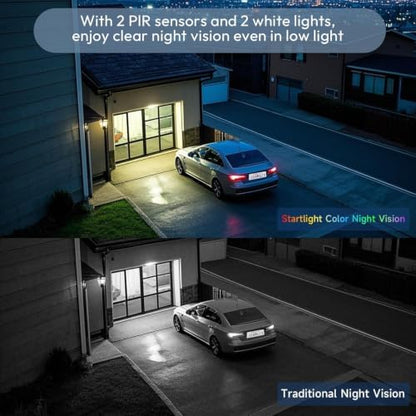 4pk 2.4/5GHz Solar Security Cameras Wireless Outdoor, Dual Panels