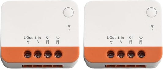 for Zigbee 3.0 Two-Way Relay Smart Switch Module No Neutral Wire Required APP and Voice Control for ZBMINI-L2 for Stair Lights and Scene Automation Supports External Rocker (2PCS)