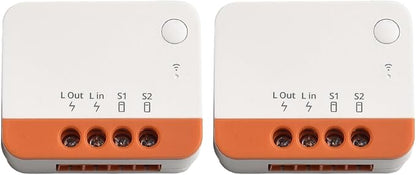 for Zigbee 3.0 Two-Way Relay Smart Switch Module No Neutral Wire Required APP and Voice Control for ZBMINI-L2 for Stair Lights and Scene Automation Supports External Rocker (2PCS)