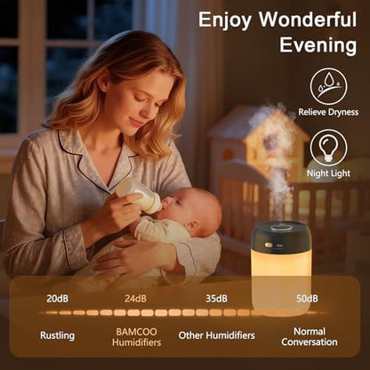 Plant Humidifier Indoor, 650ml Humidifier for Plants, Black