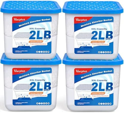 2 LB Vacplus Moisture Absorber, Strong Absorption, Fragrance Free, 4 Pack