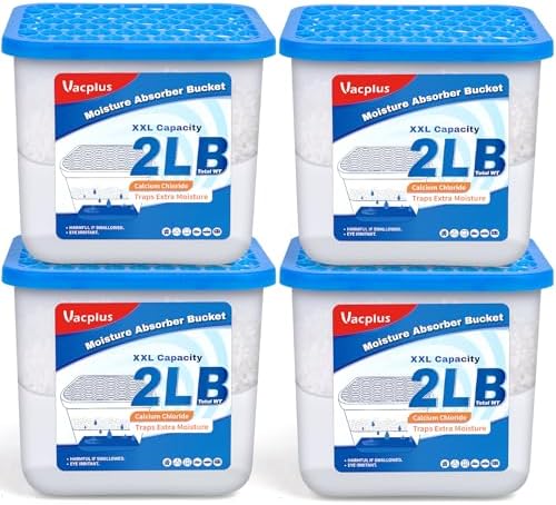 2 LB Vacplus Moisture Absorber, Strong Absorption, Fragrance Free, 4 Pack