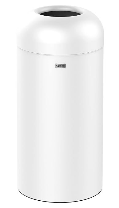 71 Liter / 18.8 Gallon Commercial Open Top Trash Can, Big Capacity, Brushed Stainless Steel (White)
