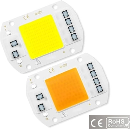 Pack of 10, LED COB Chip Floodlight AC110V 10W/20W/30W/50W Smart IC No Driver Chip LED Spotlight Bulb Household Bulbs(Warm White 110V,30W)