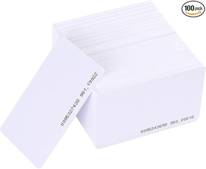 RFID ID Cards Proximity Smart Card for Door Access Control Contactless 125kHz 0.8mm Thick Read Only Pack of 100