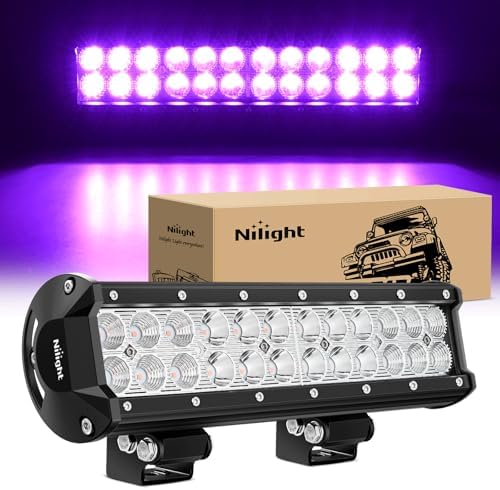 Nilight LED Light Bar 12 Inch 72W Spot Flood Combo Purple Beam