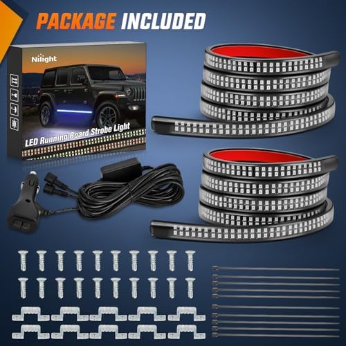 Nilight 2PCS 70 Inch Running Board LED Lights Strip Blue for Truck