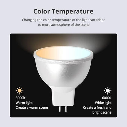 BENEXMART WiFi MR16 Tuya Smart Led Bulbs, 12V 5W RGBCW Dimmable Spotlighting GU5.3 LED WiFi Bulb, Compatible with Alexa Google Home Voice Control (6)