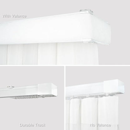 Motorized Sheer Vertical Blinds Work with Alex Google Home, Light Filtering Smart Vertical Blind Sliding Door Blinds Remote Control Blinds for Sliding Glass Door Customize(Embossed White)