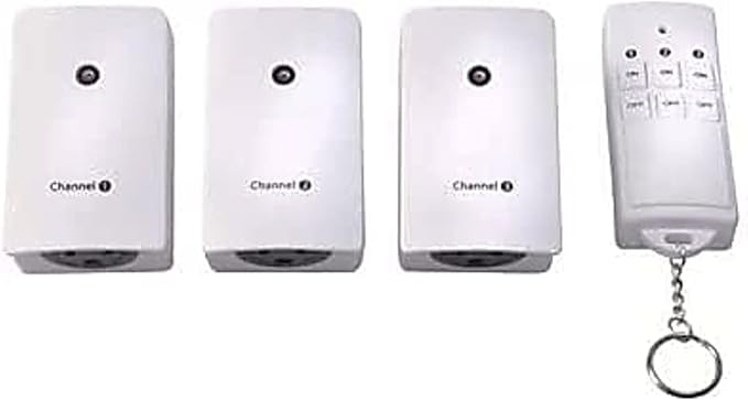Southwire Woods Indoor Wireless Remote Kit - Controls Up to 3 Devices - Long-Range Remote Switch - Convenient One-Touch Controller - Energy-Saving Outlets - White/Orange