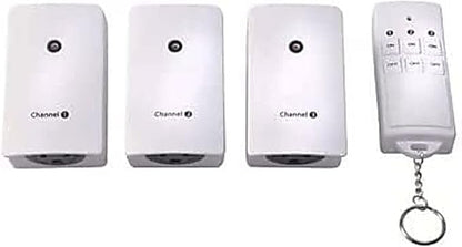 Southwire Woods Indoor Wireless Remote Kit - Controls Up to 3 Devices - Long-Range Remote Switch - Convenient One-Touch Controller - Energy-Saving Outlets - White/Orange