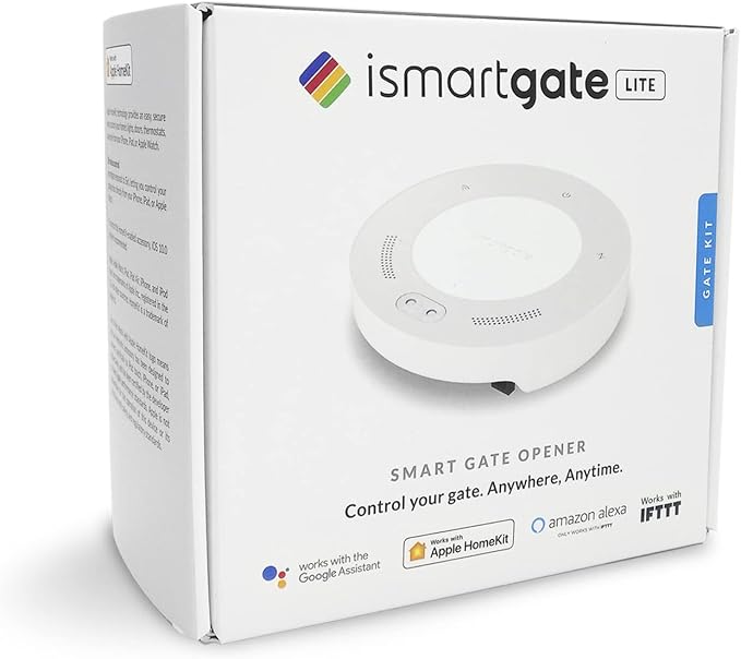 ismartgate LITE Smart Gate Opener Remote, APP Control, Compatible with Apple Homekit, Amazon Alexa, Google Assistant and IFTTT. Compatible with All Gates. Wireless sensor included.