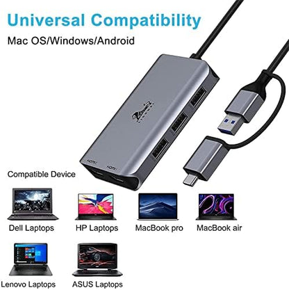 LIONWEI USB 3.0 to Dual HDMI Docking Station for MacBook (Driver Needed)