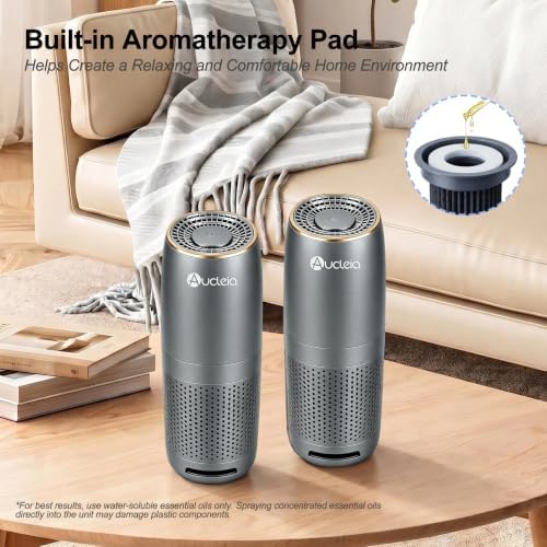 Aucleia 2 Pack Air Purifiers for Bedroom & Dorm Room, True H13 HEPA Filter