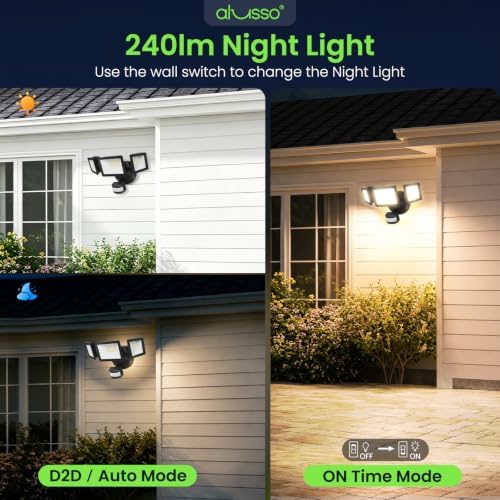 ALUSSO Motion Sensor Outdoor Lights , 40W 4500LM Flood Lights Outdoor 120V