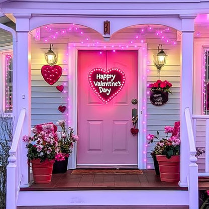 JMEXSUSS 33FT 100 LED Pink Globe String Lights Battery Operated 8 Modes