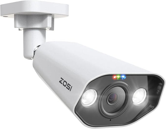 ZOSI ZG182 4K PoE Add-on Camera with 2-Way Talk,Weatherproof IP Camera for Outdoor Indoor Power Over Ethernet Surveillance System,Only Work PoE NVR