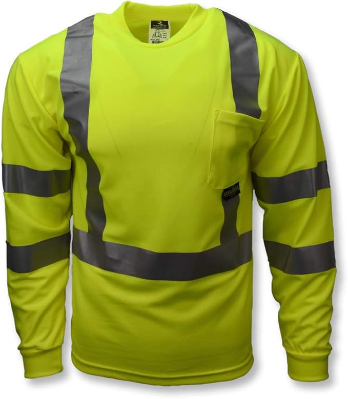 Radians ST21-3PGS-M Class 3 Max-Dri Moisture Wicking Mesh Long Sleeve Safety T-Shirt, Medium, Green