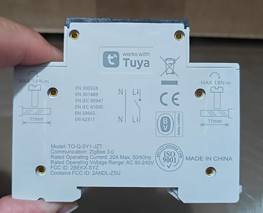TONGOU ZigBee DIY Smart Switch 20A| DIN Rail Switch| 1P+N 90-240VAC| Real-time Power Monitoring| Remote Control and Set Timer for Home Automation| Support Tuya/Smart Life| Voice Control| FCC Certified