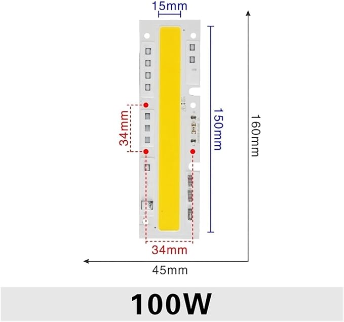 1pcs LED COB Chip 30W 50W 70W 100W 120W 150W AC 220V 110V LED Lamp IP65 Smart IC for LED Flood Light Cold White Warm White Spotlight(100W,220V_Cold White)