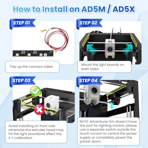 FLASHFORGE AD5M Series LED Strip Kit,24V LED Light Board Replacement