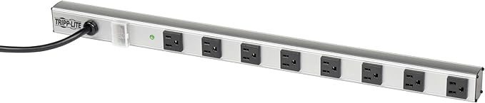 Tripp Lite 8 Outlet Power Strip with Surge Suppression, 6ft. Cord, Metal, 24 in. Length, Life Limited Manufacturer's Warranty (SS240806)