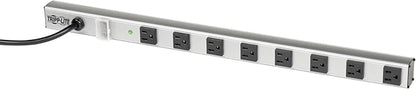 Tripp Lite 8 Outlet Power Strip with Surge Suppression, 6ft. Cord, Metal, 24 in. Length, Life Limited Manufacturer's Warranty (SS240806)