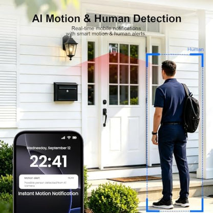 2.5K Wireless Window Camera with 45-Day Battery, 2.4/5G WiFi, 6s Pre-Roll