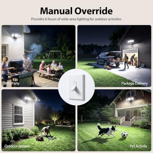 Security Lights Motion Outdoor with Dusk to Dawn, Hardwired Floodlights