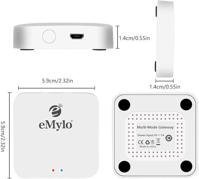 eMylo 5.0 Bluetooth&3.0 ZigBee Gateway 3 In 1 Wireless Remote Control Gateway Smart Bluetooth ZigBee WiFi Hub for Home Automation Compatiable with Alexa, Google Home work with Smart Life/Tuya App