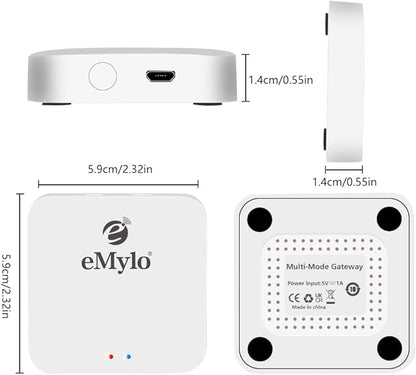 eMylo 5.0 Bluetooth&3.0 ZigBee Gateway 3 In 1 Wireless Remote Control Gateway Smart Bluetooth ZigBee WiFi Hub for Home Automation Compatiable with Alexa, Google Home work with Smart Life/Tuya App