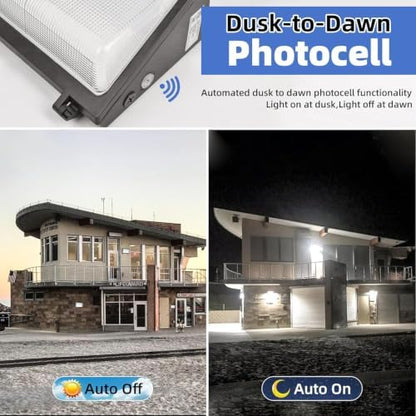 hykolity 120W LED Wall Pack Light with Dusk-to-Dawn Sensor, 12000LM 5000K
