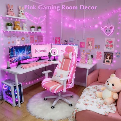 JMEXSUSS Pink Fairy Lights Plug in, 33ft 100 LED Pink String Lights Indoor