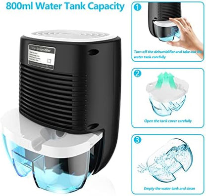 Dehumidifiers for Home 27oz(800ml),Auto Shut off with Drain Hose