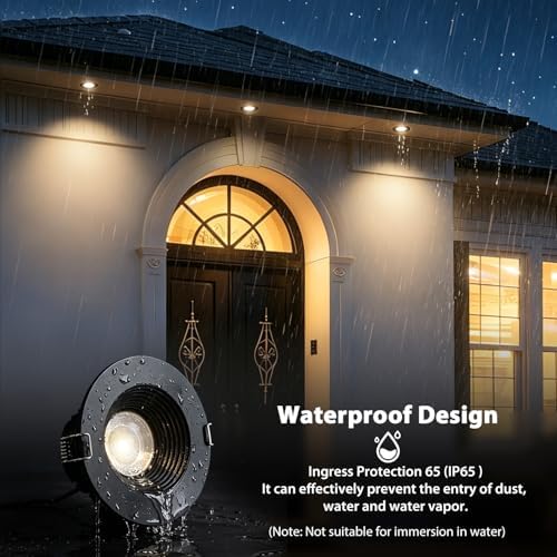 Adetu 4 Pack 4 Inch Black Anti-Glare LED Downlight, Recessed Ceiling Light