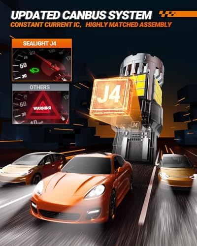 SEALIGHT 7443 7440 LED Bulbs Reverse Light, 6000K White, 600% Brighter, 7444 T20 W21W LED Lamps for Reverse Light Daytime Running Light, Tail Light (Pack of 2)