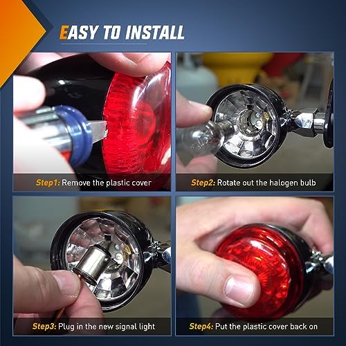 Nilight LED Turn Signal Rear Brake Running Lights for Harley Davidson Dyna