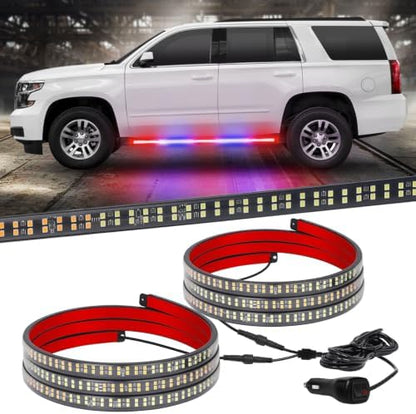 XRIDONSEN 2PCS 60 inch Strobe Lights Strip 720 LED Running Board Lights