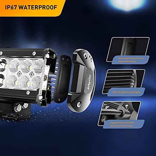 GOOACC 12 Inch 72W Led Light Bar Spot Flood Combo Driving Lighting Off Road Lights Led Lamp with 12V 5Pin Rocker Switch Wiring Harness kit for Truck Golf Cart SUV ATV UTV Boat, 2 Years Warranty