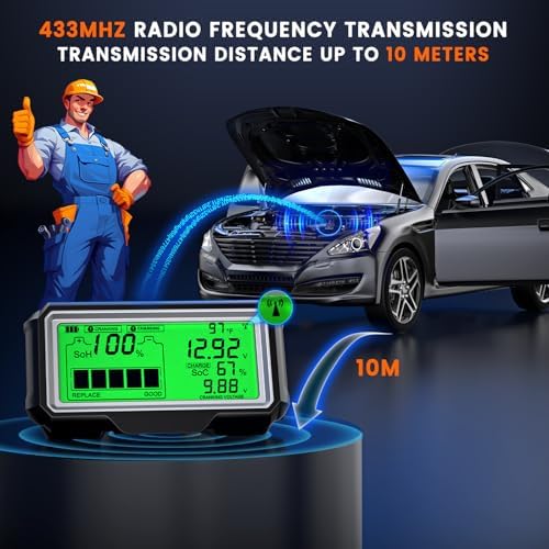 ANCEL BM200 PRO 12V Car Battery Monitor, 433MHz Wireless Battery Tester