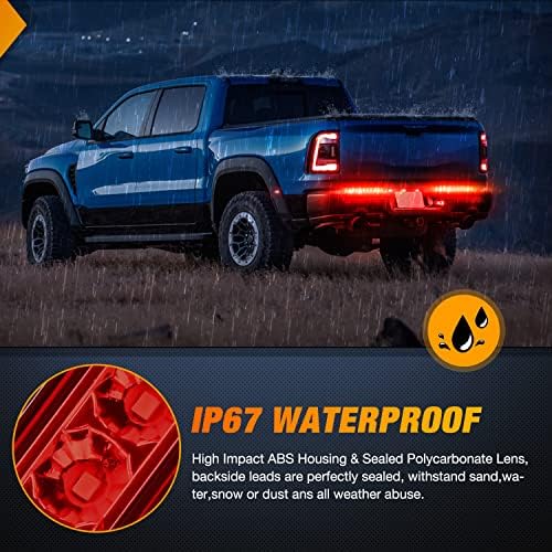 Nilight Trailer Light Bar 2PCS 10" 15 LED Red Park Stop Turn Tail Lights